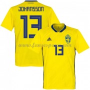 Camisetas De Futbol Baratas Suecia 2018 Johansson 13 Primera Equipación..